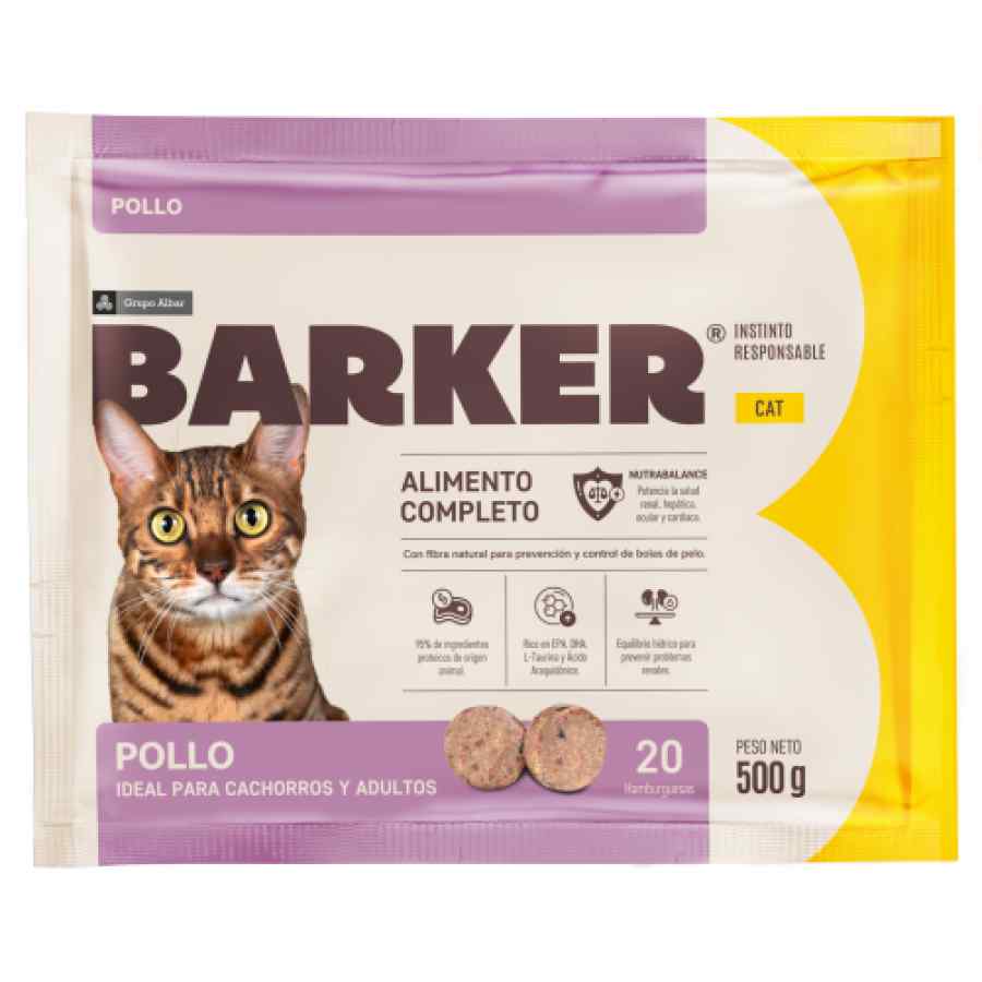 Barker Cat Pollo (500 g) 20 Hamburguesas