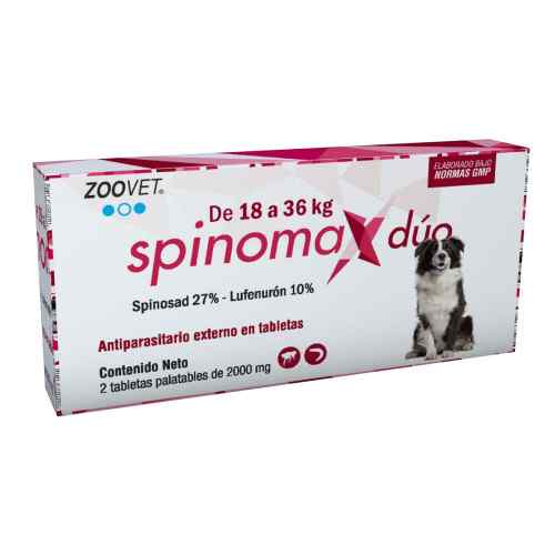 Spinomax Duo 18 A 36 Kg (Antiparasitario Externo Oral A Base De Spinosad + Lufenurón)