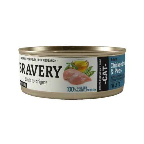 Bravery Chicken And Peas Adult Cat Wet Food 70 Gr (Nuevo) image number null