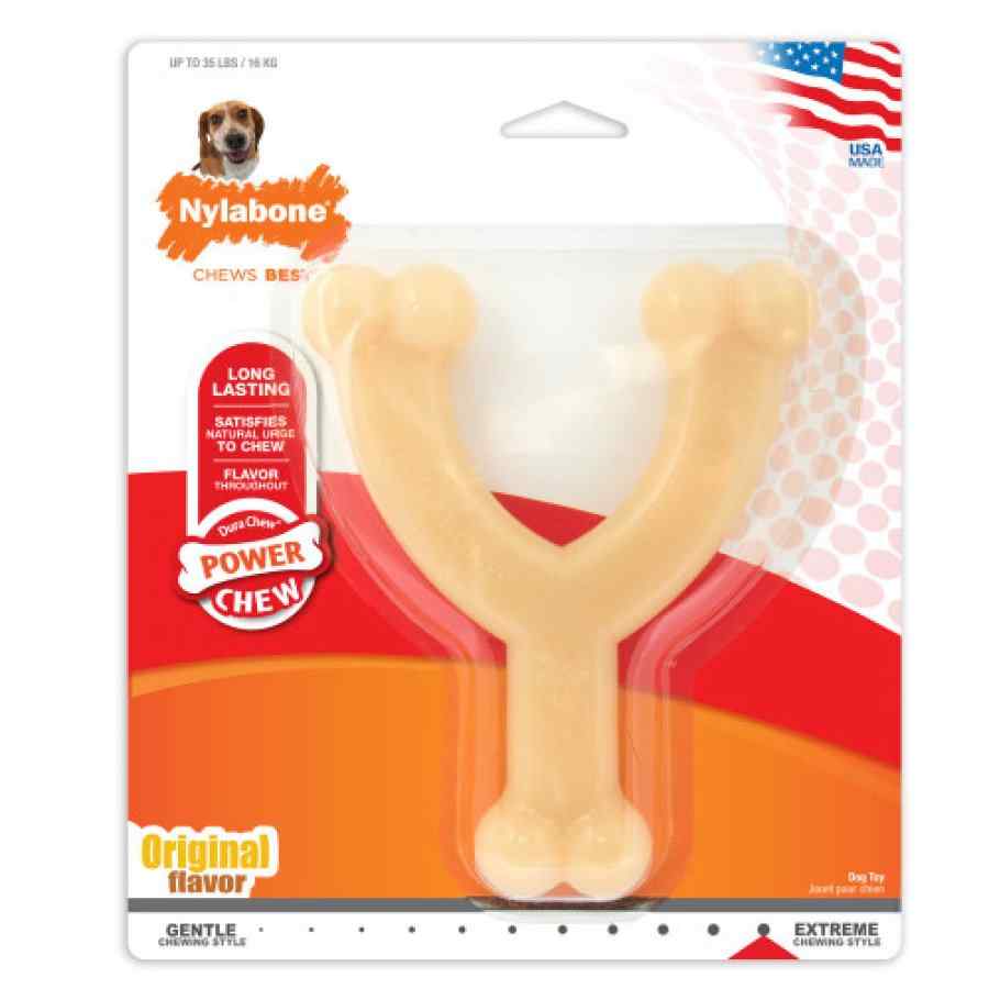 Nylabone Hueso Dental Masticable Wishbone, Sabor Original