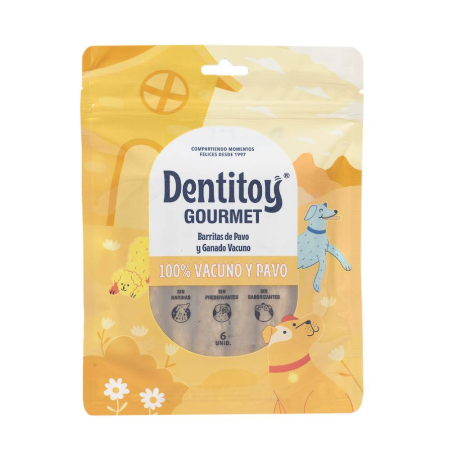 Dentitoy Gourmet Barritas De Pavo y Vacuno X 6 Unid, , large image number null