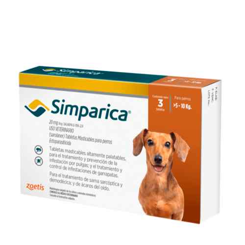 Simparica Antipulgas 20mg (5 a 10kg) (C:Caja - V:Caja) image number null