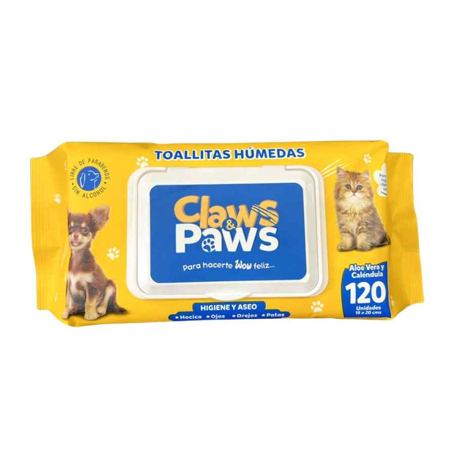 Claws & Paws Toallitas Húmedas para Perros y Gatos