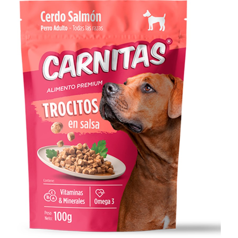 Carnitas Ap Perro Trocitos En Salsa Cerdo Salmon x 100 g, , large image number null