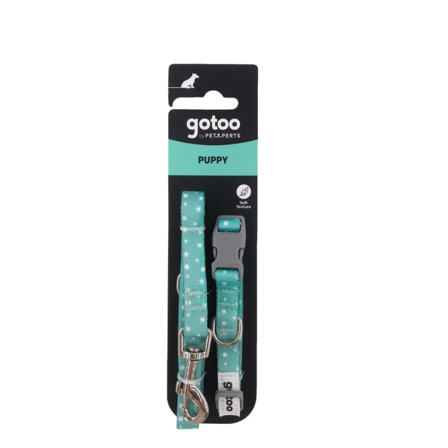 Gotoo! Set Arnés y Correa Para Perros Estrellas Verde Menta 20-30Cm; 102Cm, , large image number null