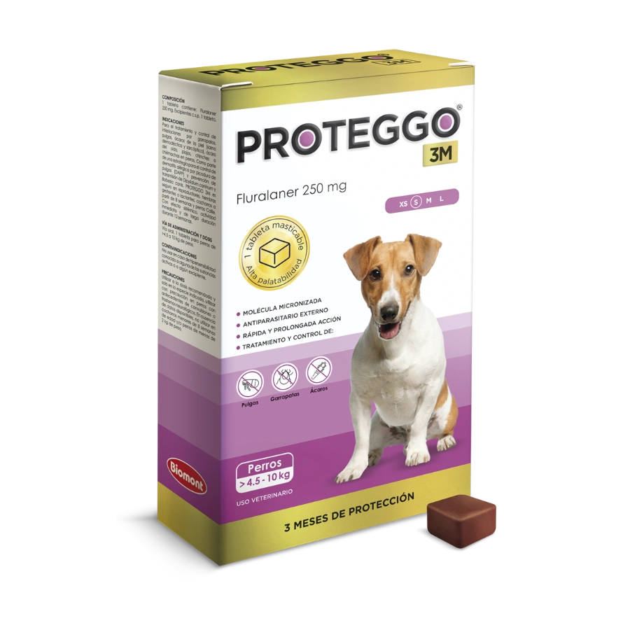 Proteggo 3m 250 Mg para Perro 4.5 10 Kg (Cja X 1 Tab)