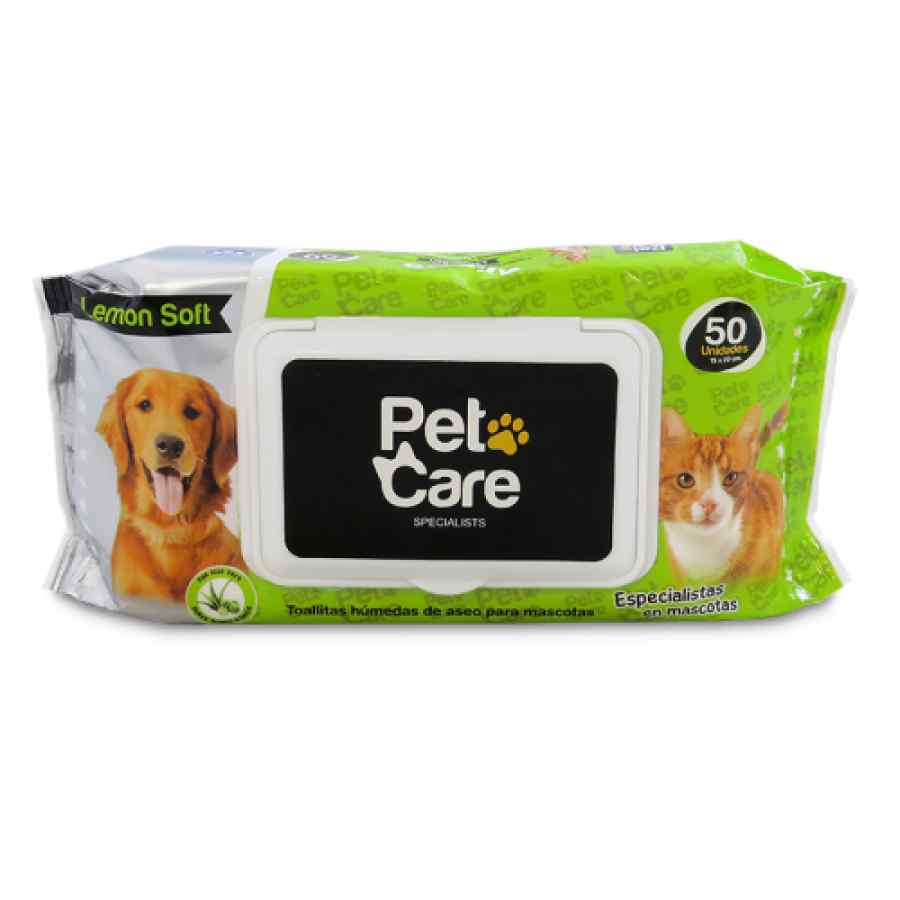 Pet Care Tollas humedas aroma limon, 50 unidades