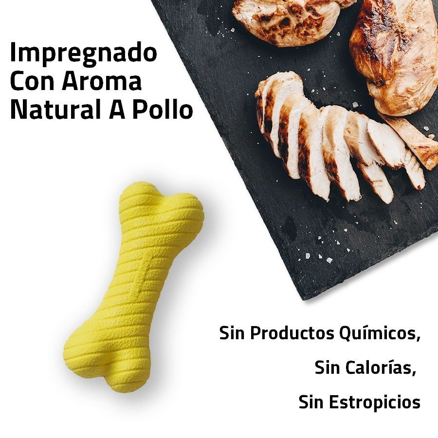 Playology Hueso de juguete doble capa con aroma a pollo, , large image number null