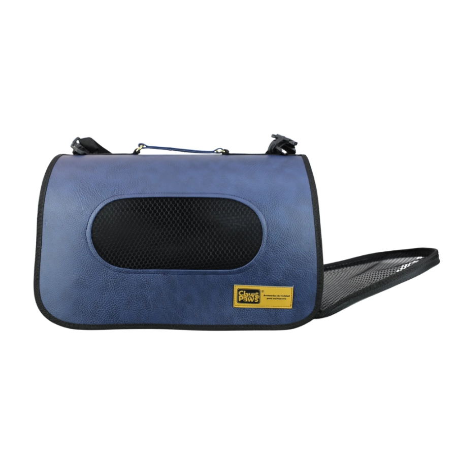 Claws & Paws Transportador Tipo Cuero Azul, , large image number null