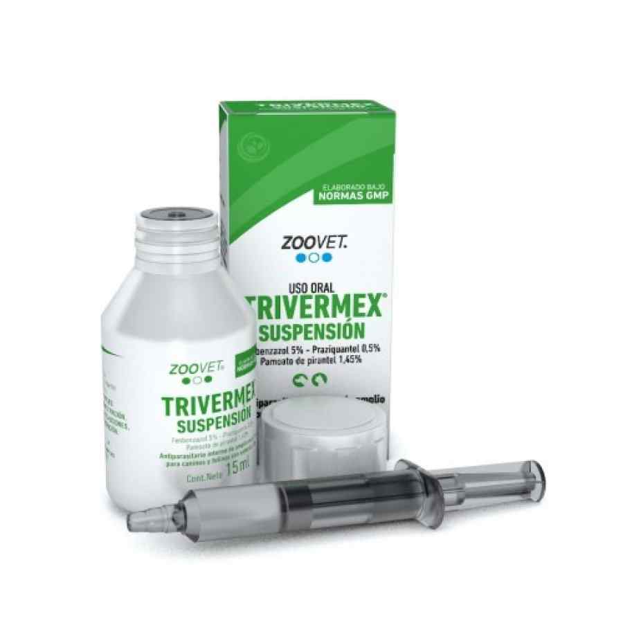 Zoovet Trivermex Suspensión (:Febendazole, Praziquantel, Pamoato Pirantel) Frasco 15 Ml, , large image number null