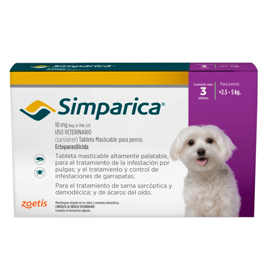 Simparica Antipulgas 10mg (2.5 a 5kg)