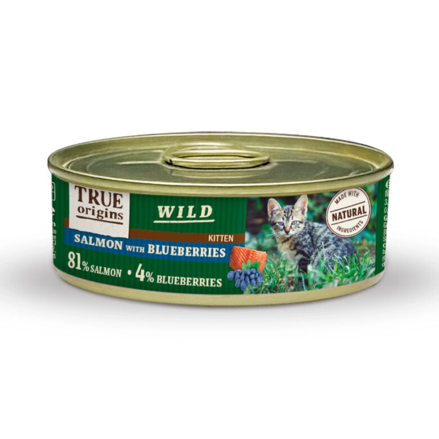 True Origins Wild Kitten Salm&oacute;n Y Ar&aacute;ndanos Lata Para Gatitos 85 Gr, , large image number null