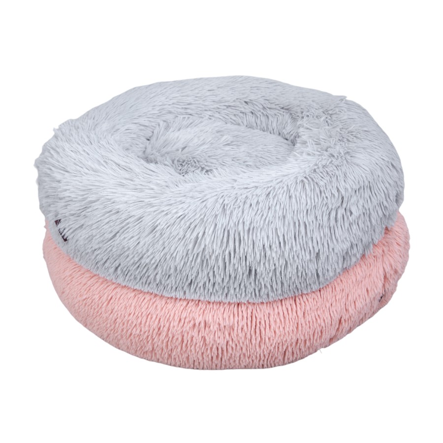 Leeby Cama Donut Antiestrés de Pelo Rosa para gatos, , large image number null