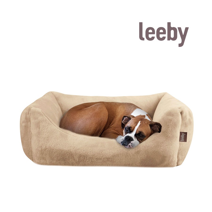 Leeby Cuna Con Cojín Desenfundable Beige para perros