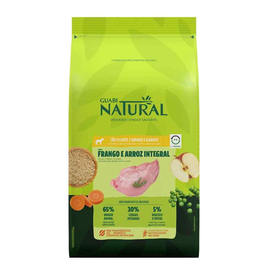 Guabi natural perro filhote porte grande e gigante sabor frango e arroz integral 12kg, , large image number null