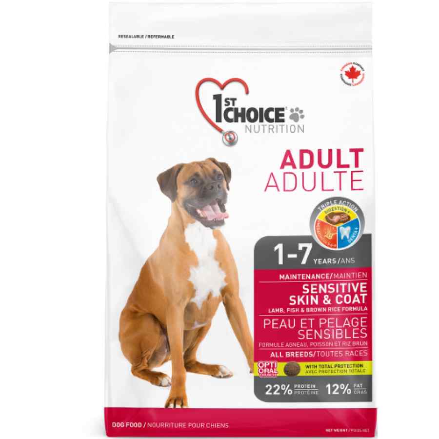 1St Choice Adulto Piel Y Pelaje Sensible Todas Las Razas Cordero Y Arroz Alimento Seco Perro, , large image number null