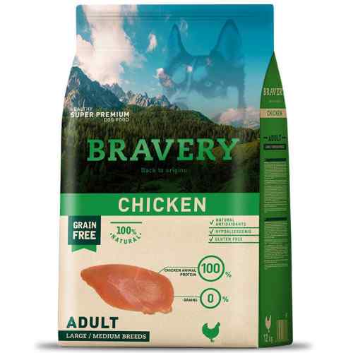 Bravery Chicken Adult Large/Medium Breeds Alimento Seco Perro