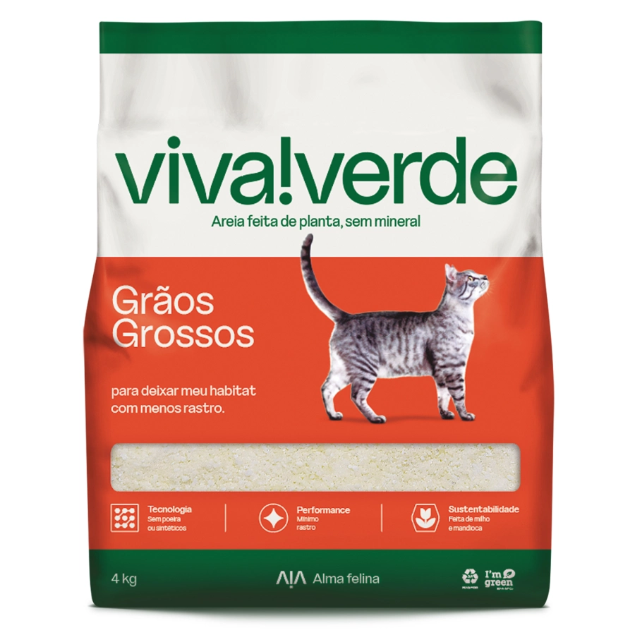 Arena Para Gato Viva Verde 10 Kg Granos Gruesos, , large image number null