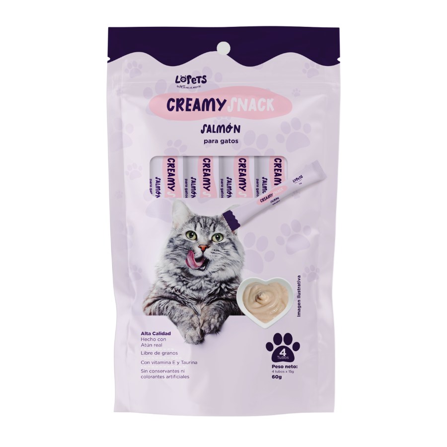 Lopets Creamy Snack Para Gatos - Salmón  x 60 G (4x15g), , large image number null