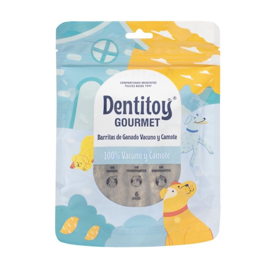 Dentitoy Gourmet Barritas De Vacuno y Camote X 6 Unid