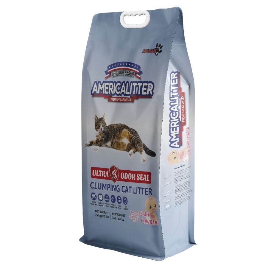 Americalitter arena ultra odor seal talco de bebe