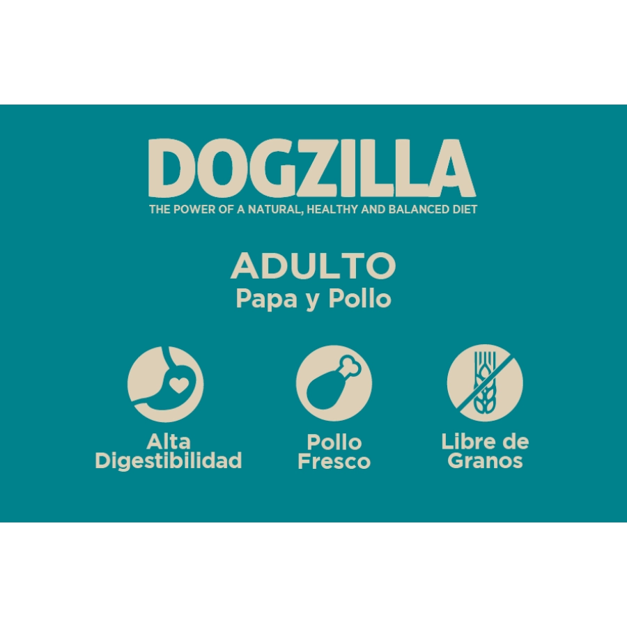 Dogzilla dog sin cereales razas grandes pollo 12 kg, , large image number null