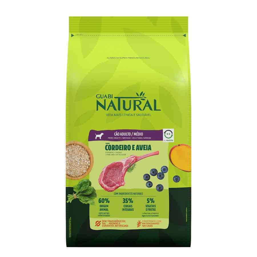 Guabi natural perro adulto porte médio sabor cordeiro e aveia 12,00 kg, , large image number null