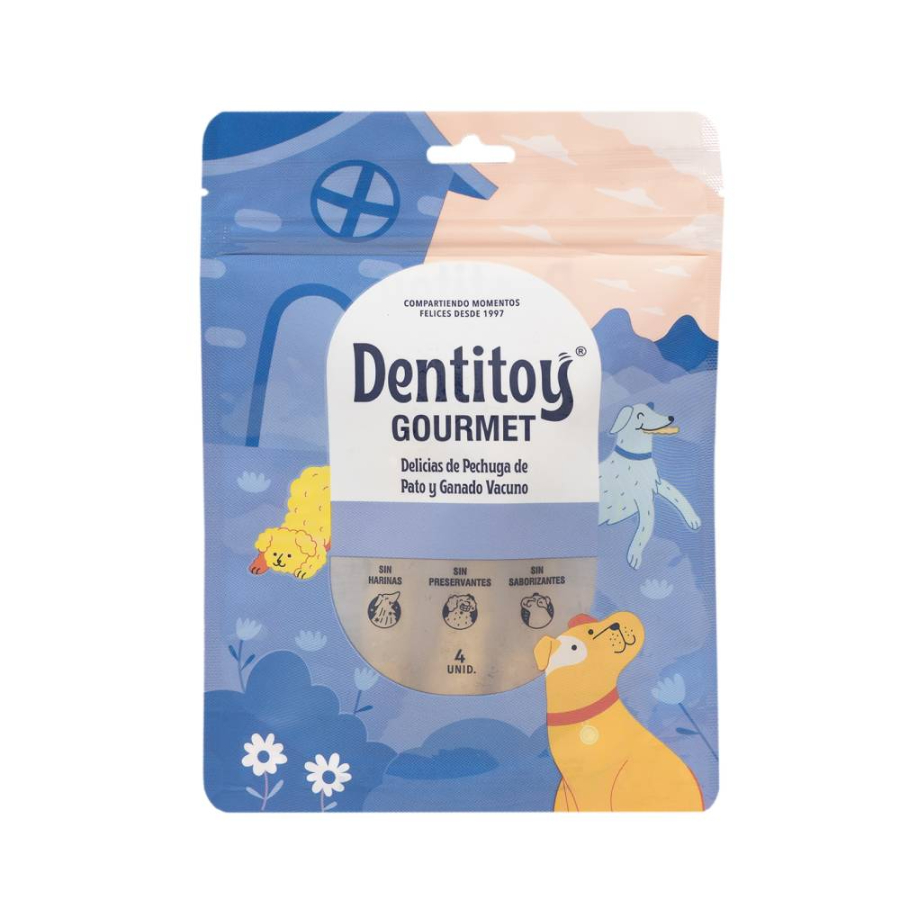 Dentitoy Gourmet Delicias De Pechuga De Pato y Vacuno X 4 Unid