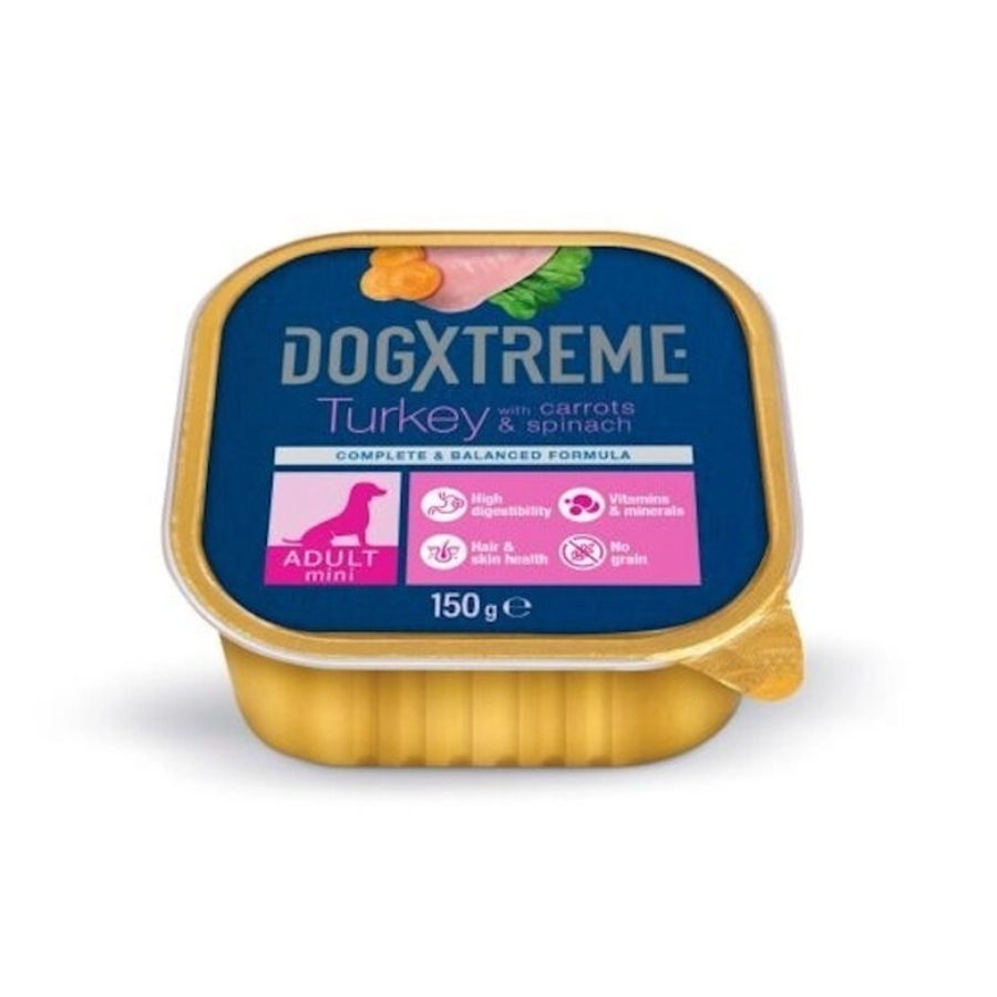 Dogxtreme Adult Mini Comida H&uacute;meda Pavo Zanahoria Espinaca 150 g