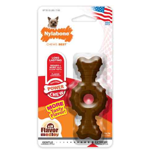 Nylabone Hueso Con Anillo Dental Masticable, Sabores Mixtos Xs