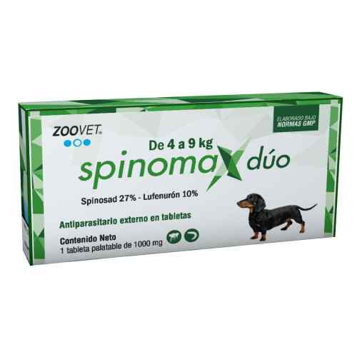 Spinomax Duo 4 A 9 Kg (Antiparasitario Externo Oral A Base De Spinosad + Lufenurón)  1 Unid
