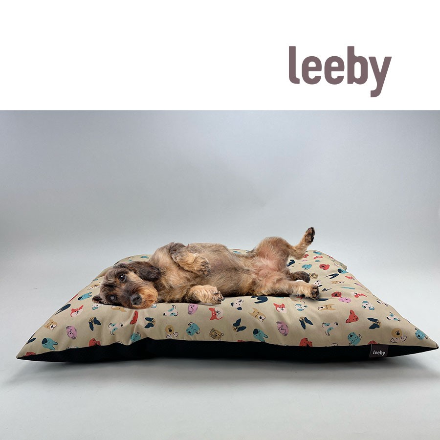Leeby Cojín Acolchado Beige con Comics para perros, , large image number null