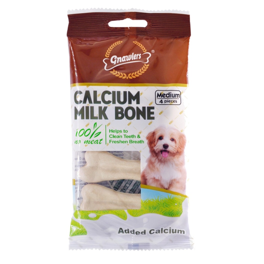 Gnawlers Calcium Milk Bone Pack de 4 carnazas