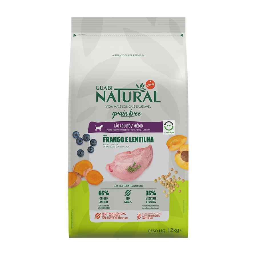 Guabi natural grain free perro adulto porte médio sabor frango e lentilha, , large image number null