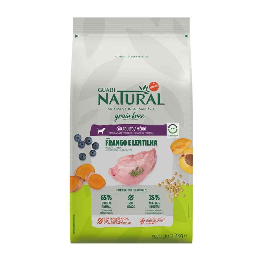 Guabi natural grain free perro adulto porte médio sabor frango e lentilha, , large image number null