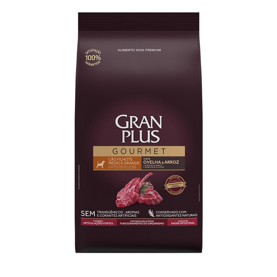 Gran Plus Gourmet Perro Cachorro Mediano Y Grande Cordero Y Arroz 15 Kg, , large image number null
