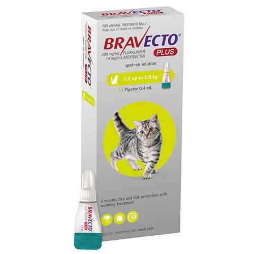 BRAVECTO PLUS 112,5mg SPOT ON CATS (1.2Kg - 2.8Kg)