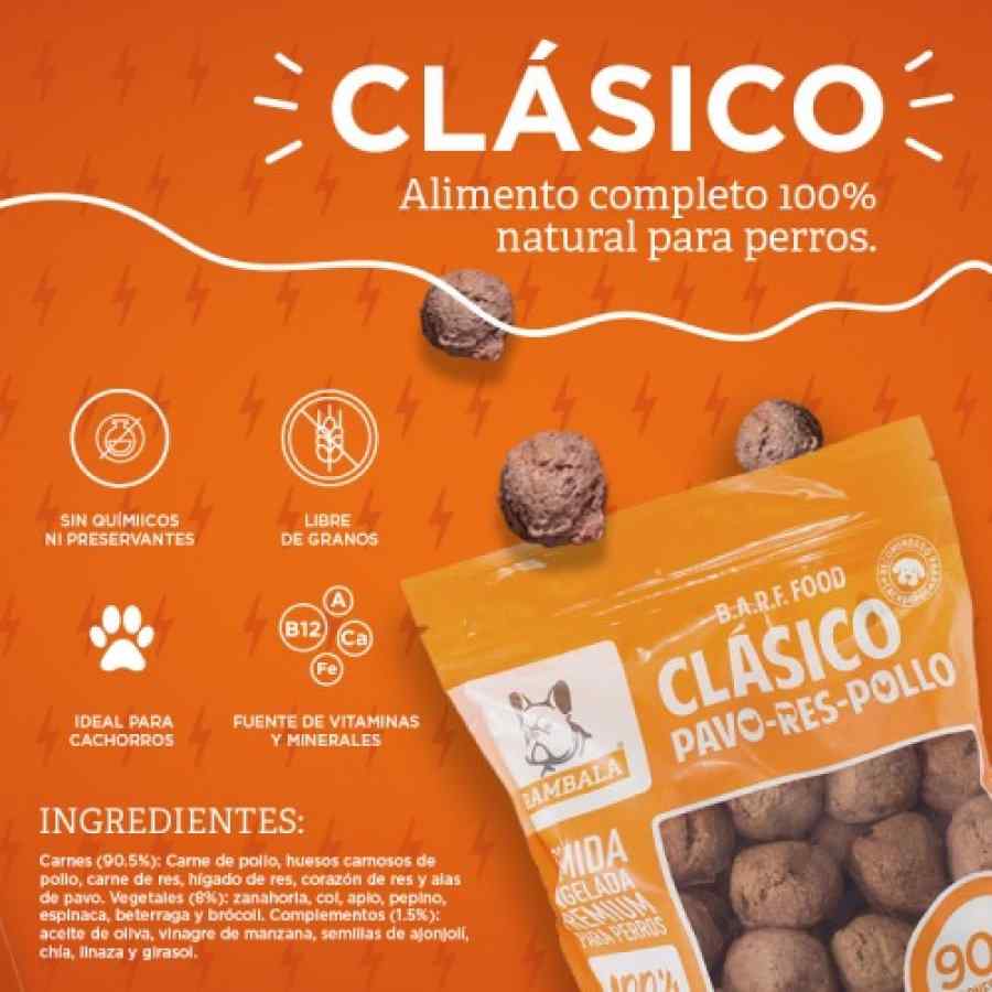 Rambala - Comida Congelada Premium para Perros - Clásico (Pavo, Res y Pollo) 800 g image number null