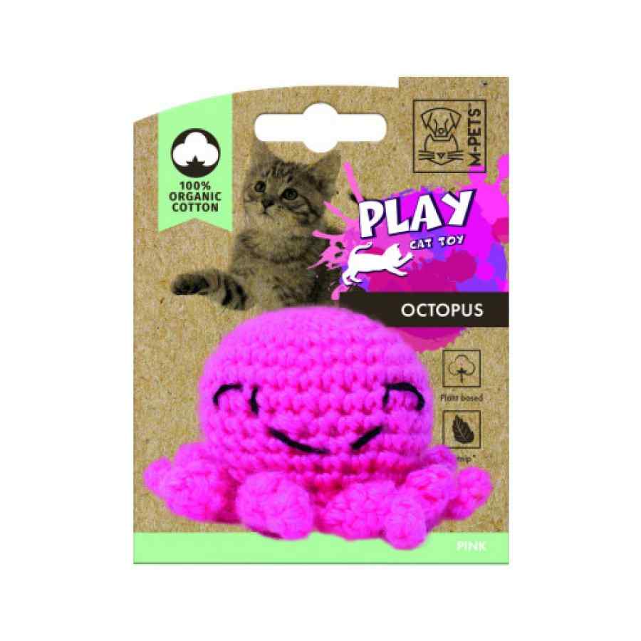 Peluche para gato octopus 100% algodon con catnip rosado