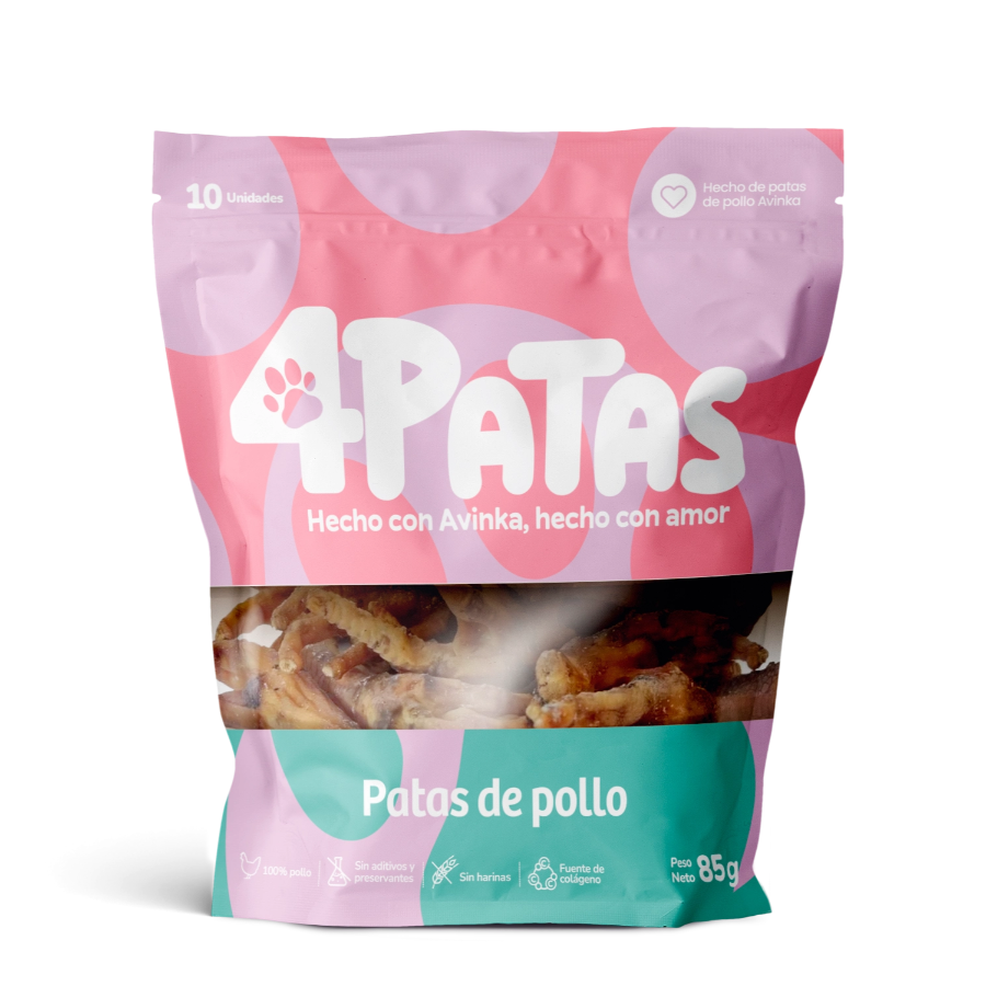 4 Patas Pata De Pollo Deshidratada X 10 Un