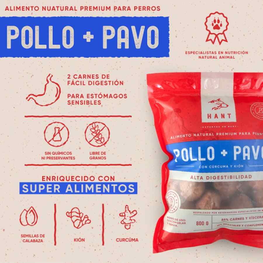 Hant Pollo + Pavo Perro 800 g, , large image number null