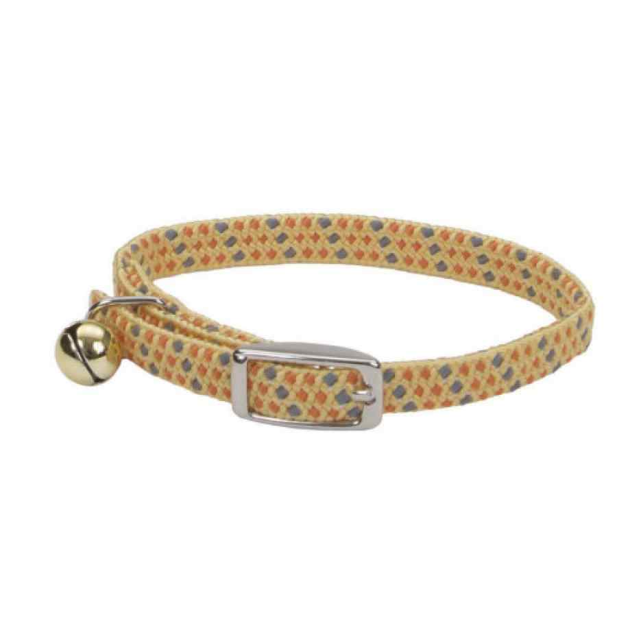 Coastal Li'l Pals Elasticized Safety Kitten Collar With Reflective Threads, Yellow, 3/8" X 08"
