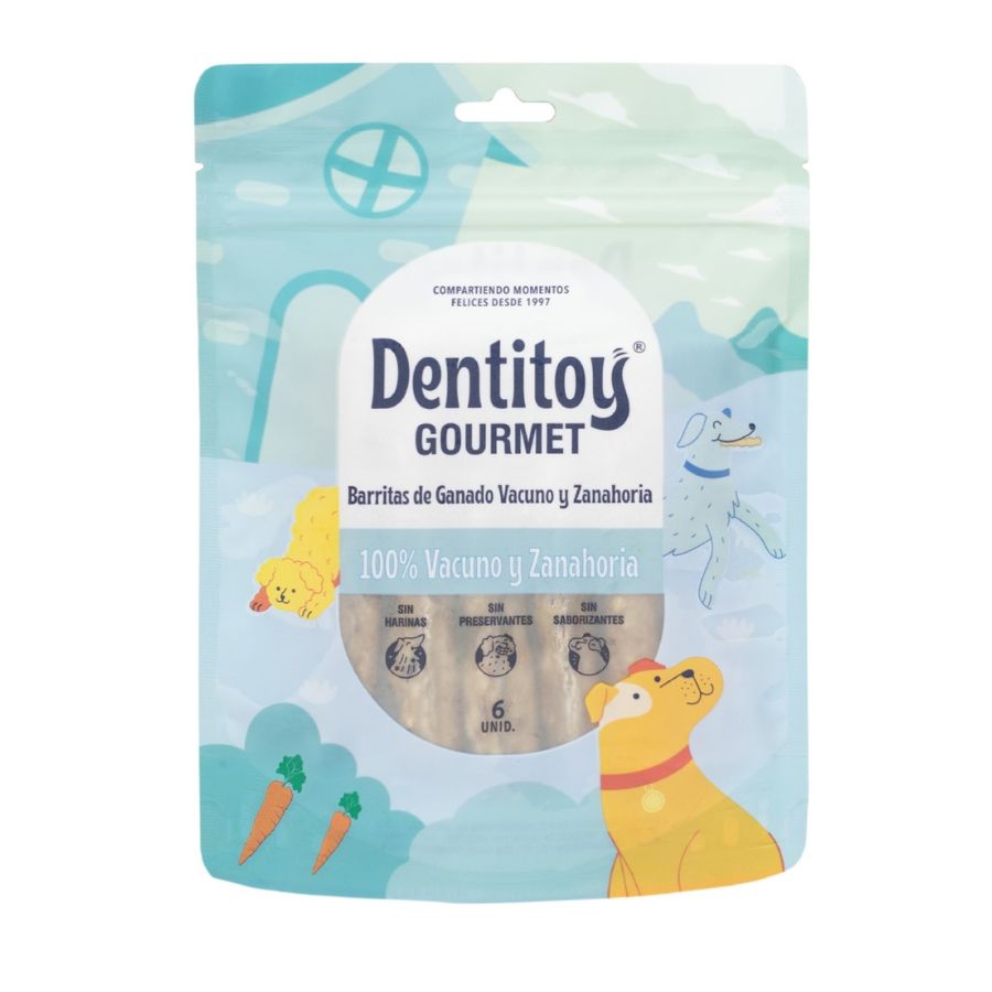 Dentitoy Gourmet Barritas De Vacuno y Zanahoria X 6 Unid, , large image number null