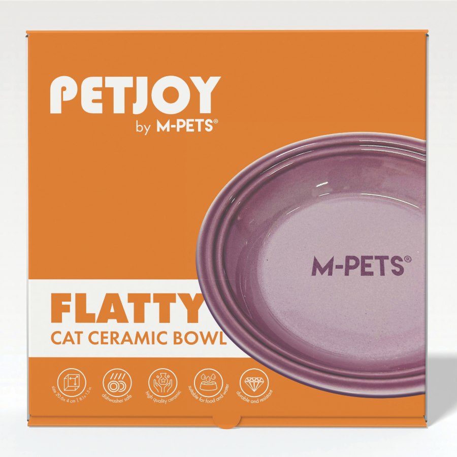 Petjoy Flatty Ceramic Bowl Purple 500 Ml, , large image number null