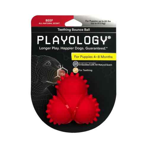 Playology Puppy Teething Bounce Ball Beef L, , large image number null