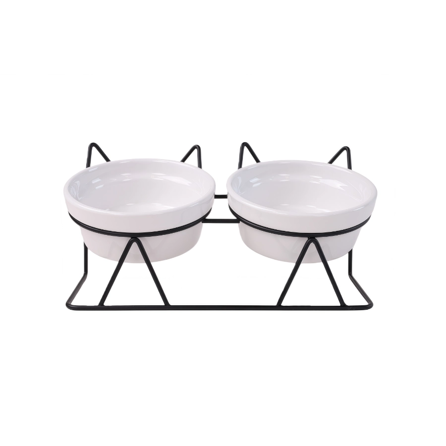 Taz&oacute;n Doble Cer&aacute;mico Para Gato Leeby 250 Ml, , large image number null