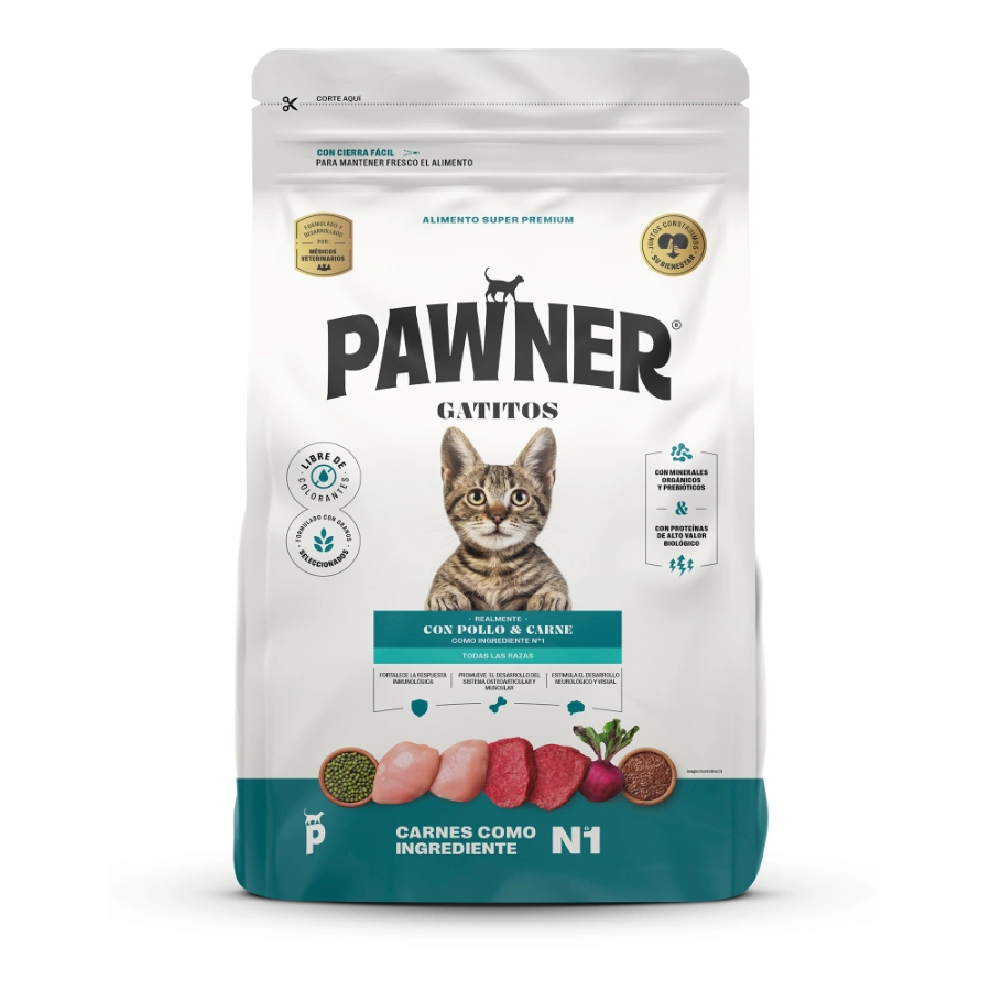Pawner Alimento Seco Gato Gatito Pollo Y Carne, , large image number null