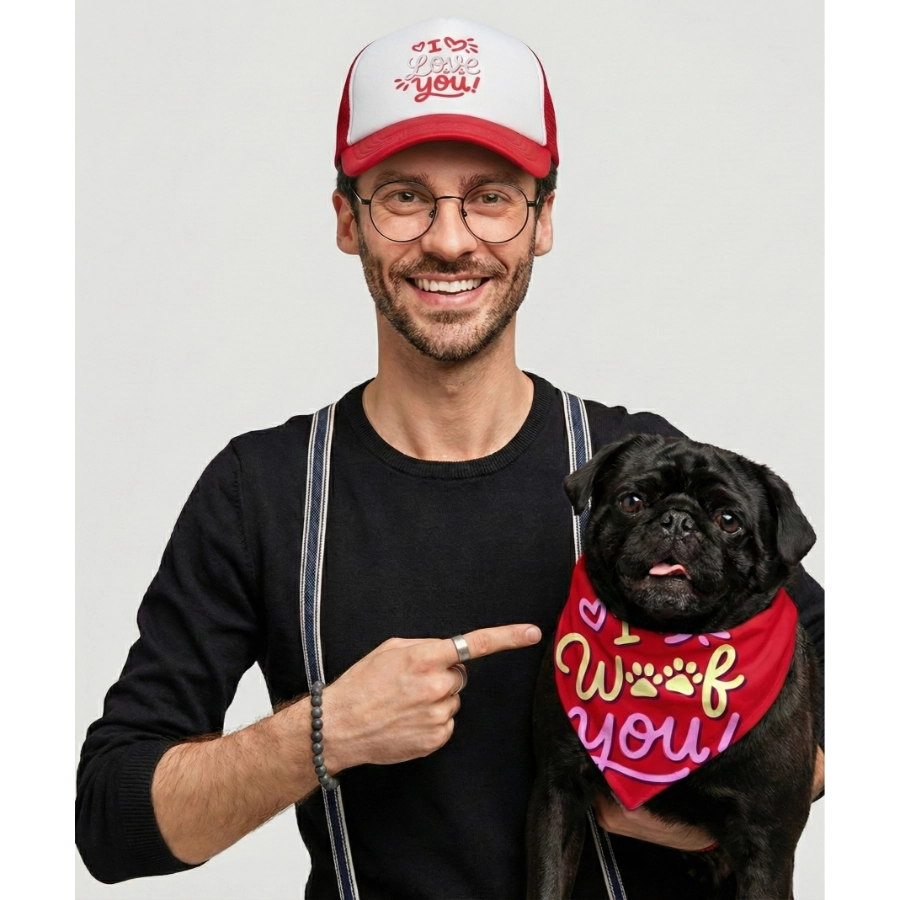 Valentines Paws Bandana Mas Gorro, , large image number null