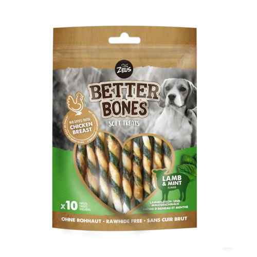 Zeus Better Bones Cordero Y Menta Chicken Wrapped 12.5 Cm, 10pk, , large image number null