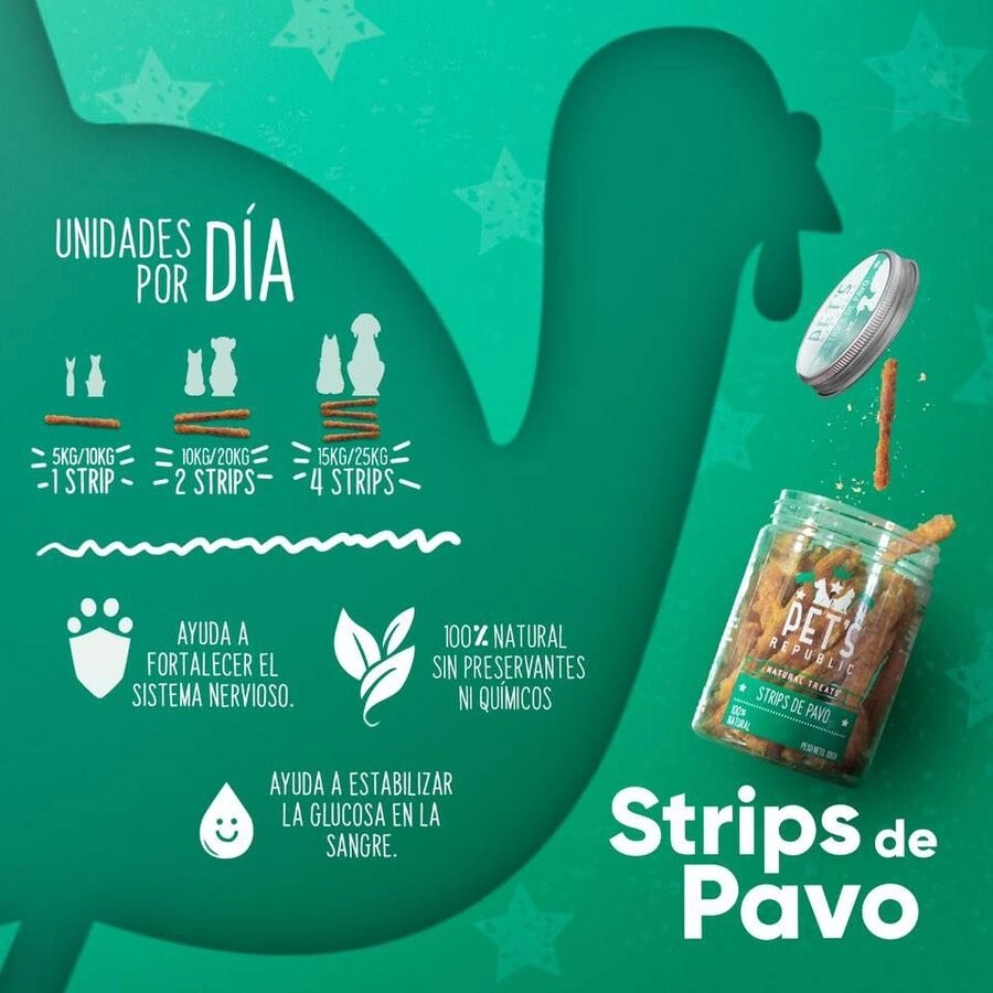 Snack Pet's Republic Strips de Pavo x 88gr, , large image number null